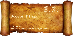 Bocsor Kinga névjegykártya