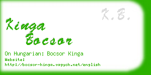 kinga bocsor business card